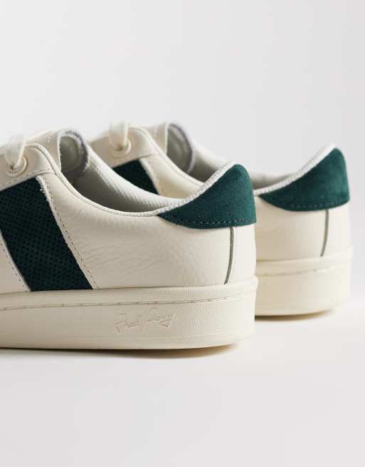 Fred Perry B725 stripe logo suede leather sneakers in ecru, 3 of 5