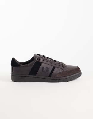 Fred Perry B725 Suede Leather Striped Sneakers In Multi