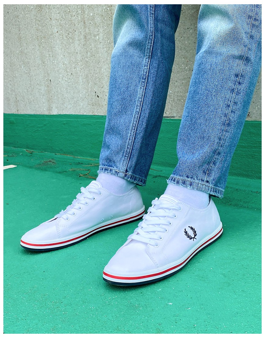 FRED PERRY B7259 KINGSTON TWILL SNEAKERS IN WHITE,B7259 134