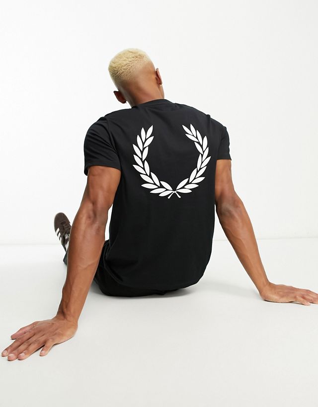 Fred Perry back graphic T-shirt in black