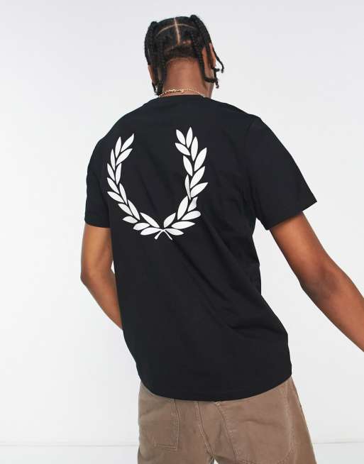 black and white fred perry t shirt