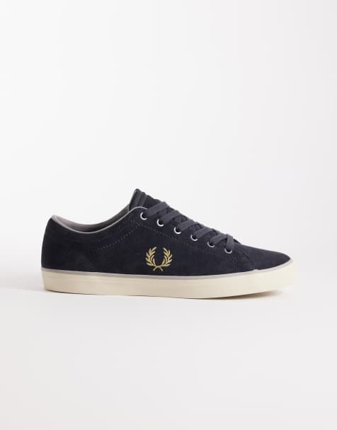 Fred Perry - Baseline - Baskets en daim et cuir à logo - Gris anthracite - view 1