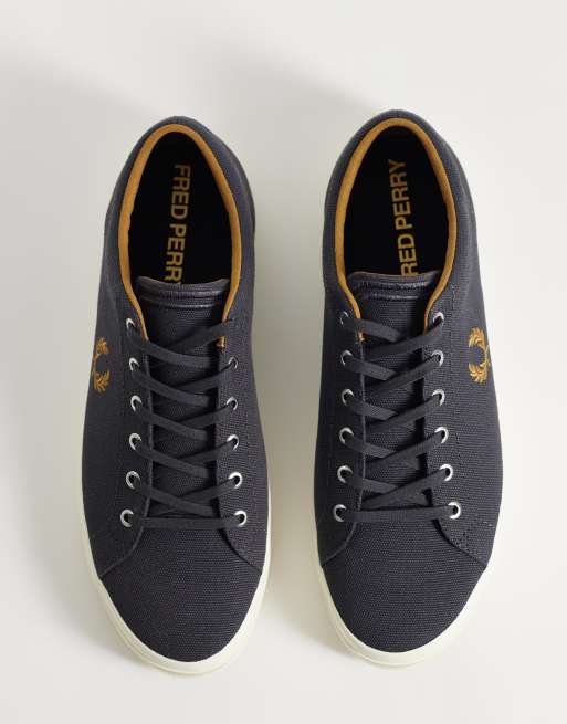 Fred Perry Baseline canvas trainer in grey, 3 of 5