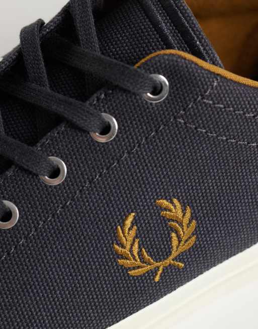 Fred Perry Baseline canvas trainer in grey, 4 of 5