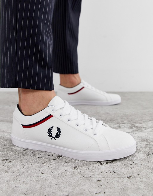 Fred Perry baseline canvas trainers in white