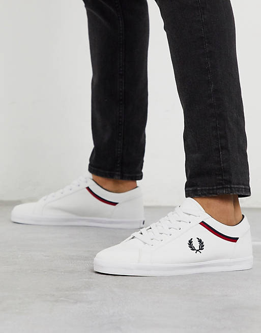 Dezelfde effectief Ellendig Fred Perry Baseline canvas trainers in white | ASOS