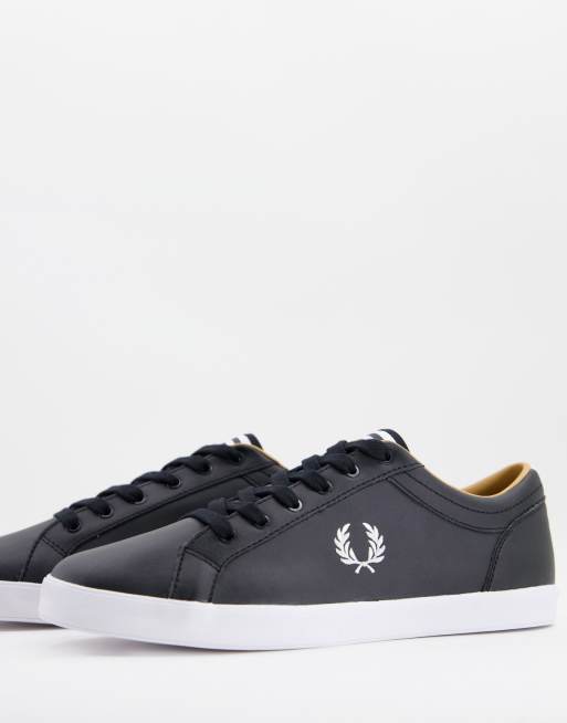 Fred Perry leather sneakers in black ASOS