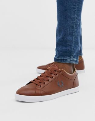 Fred Perry baseline leather trainers in tan