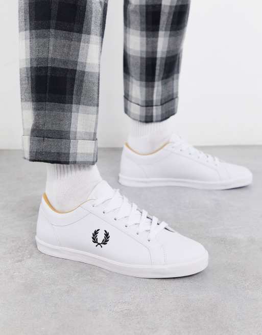 Fred perry baseline store leather trainers