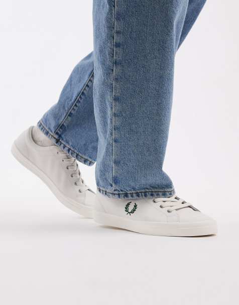 Fred Perry baseline leather trainers in white - view 1
