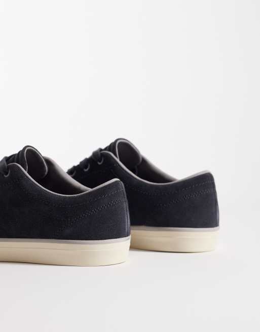 Fred Perry Baseline logo suede leather trainers in charcoal grey, 5 of 5