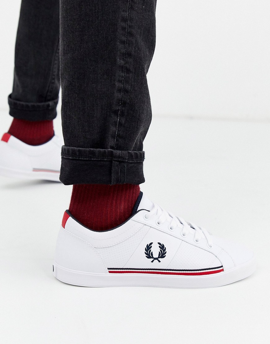 FRED PERRY FRED PERRY BASELINE PERFORATED SNEAKERS IN WHITE,B7114 100