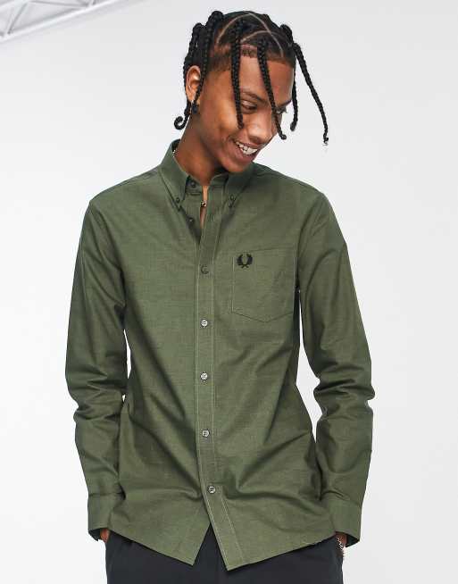 Fred Perry – Basic-Hemd in Khaki