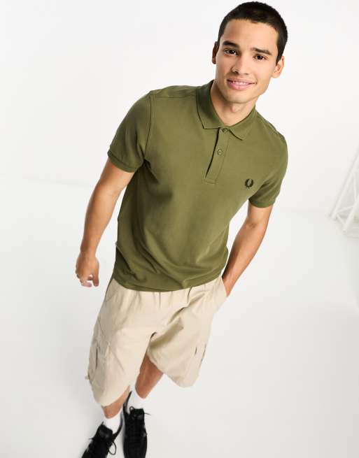 Fred Perry – Basic-Polohemd in Uniformgrün