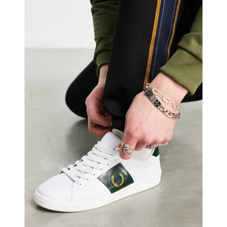 Fred perry cuir clearance blanc