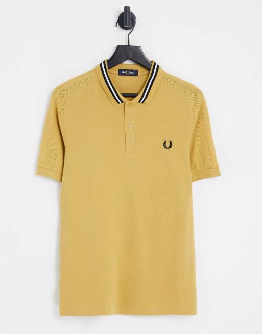 Fred Perry - Beige poloskjorte med raglanærmer