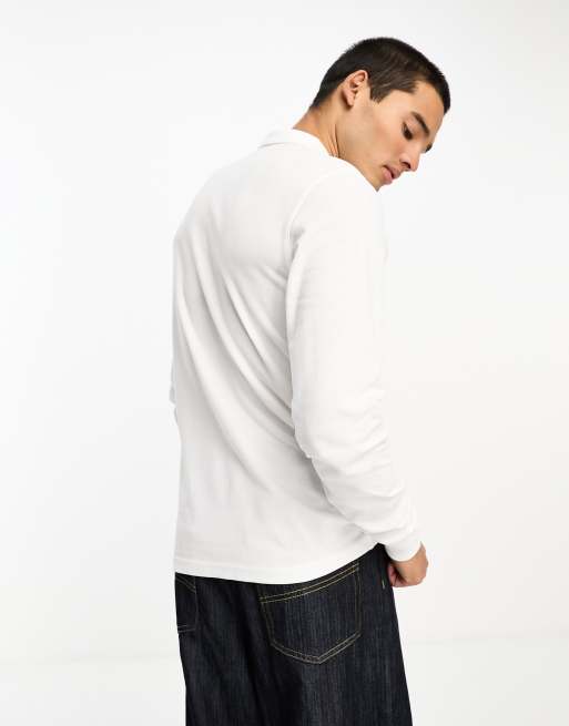 Fred Perry – Biała gładka koszulka polo z długimi rękawami, 4 z 4