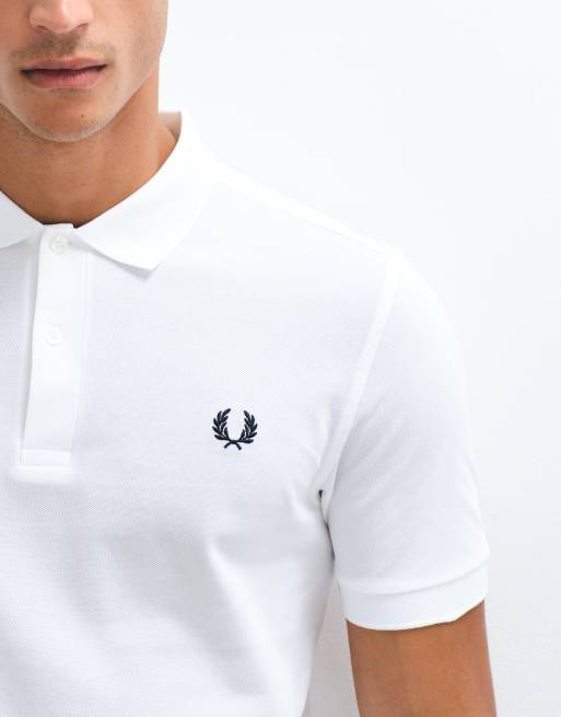 Fred Perry – Biała jednolita koszulka polo, 2 z 5