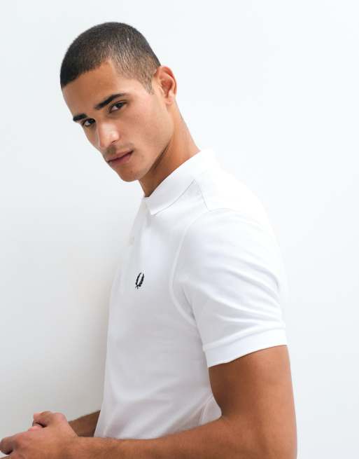 Fred Perry – Biała jednolita koszulka polo, 4 z 5