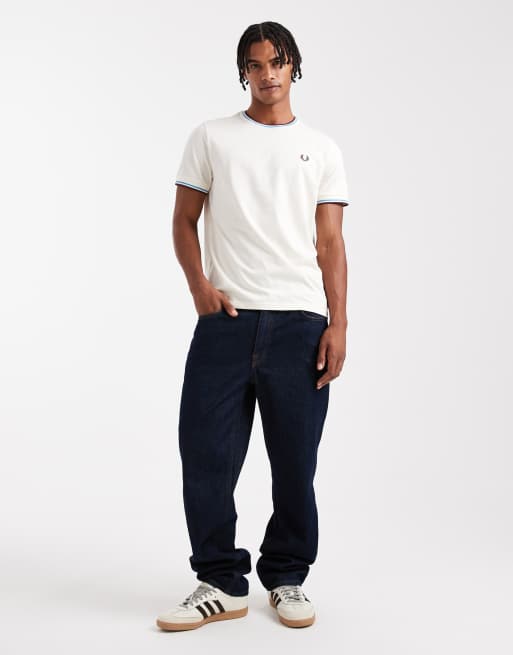 Fred Perry – Biała koszulka z podwójną ozdobną lamówką, 2 z 5
