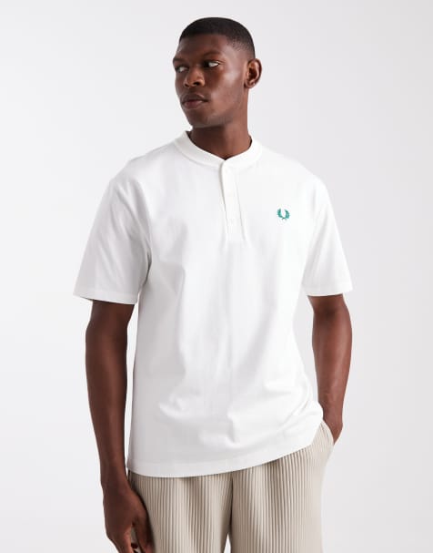 Fred Perry henley t-shirt in white