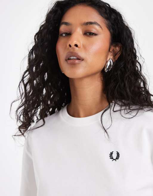 Fred Perry – Biały T-shirt z okrągłym dekoltem i krótkimi rękawami, 2 z 4
