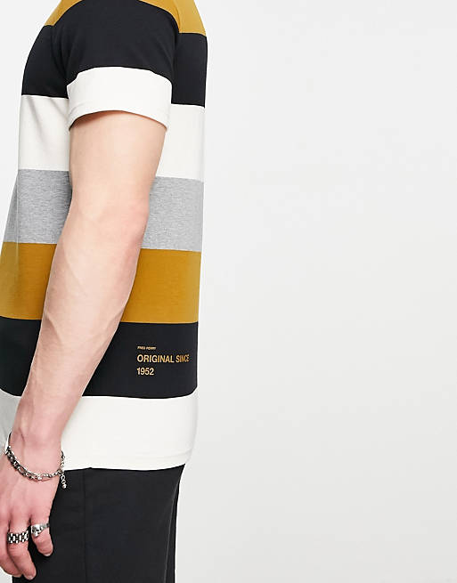  Fred Perry block stripe t-shirt in multi 