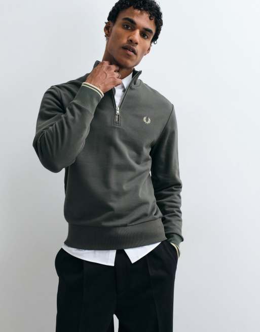 Fred Perry – Bluza w kolorze khaki z zamkiem pod szyją, 5 z 5