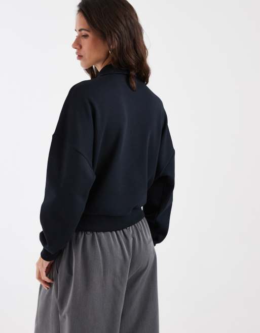 Fred Perry bluza z kołnierzykiem z drapanej dzianiny w kolorze granatowym, 4 z 4
