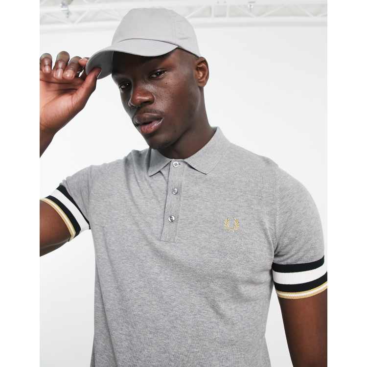 fred perry bold cuff short sleeve polo shirt