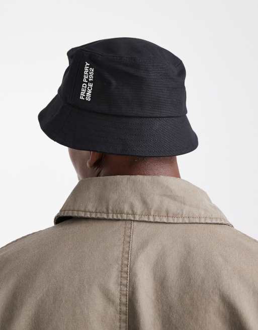 Fred Perry bold logo bucket hat in black | ASOS display picture 2