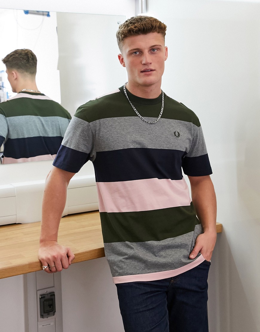 Fred Perry bold stripe t-shirt in gray-Grey