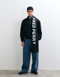 Fred Perry bold text scarf in navy