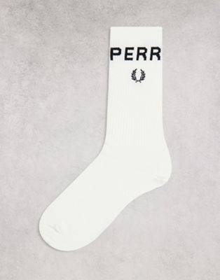 Fred Perry bold tipped socks in snow white