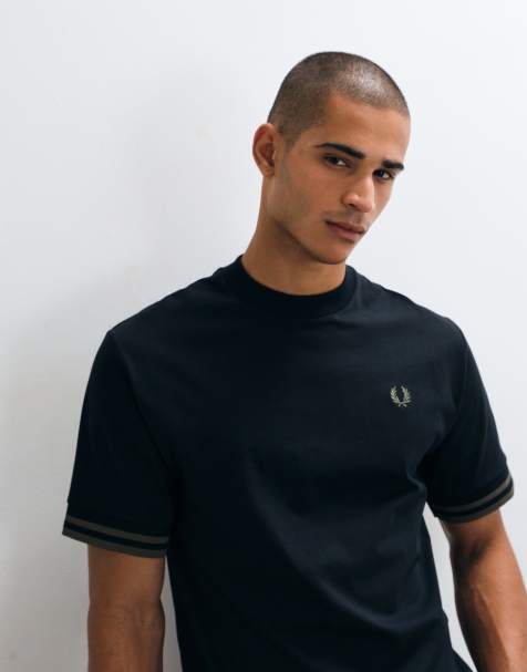 Fred Perry bold tipped t-shirt in black - view 1