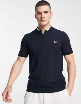 Fred perry bomber collar store polo t shirt grey