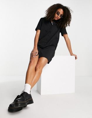 Fred Perry bowling shirt dress in black