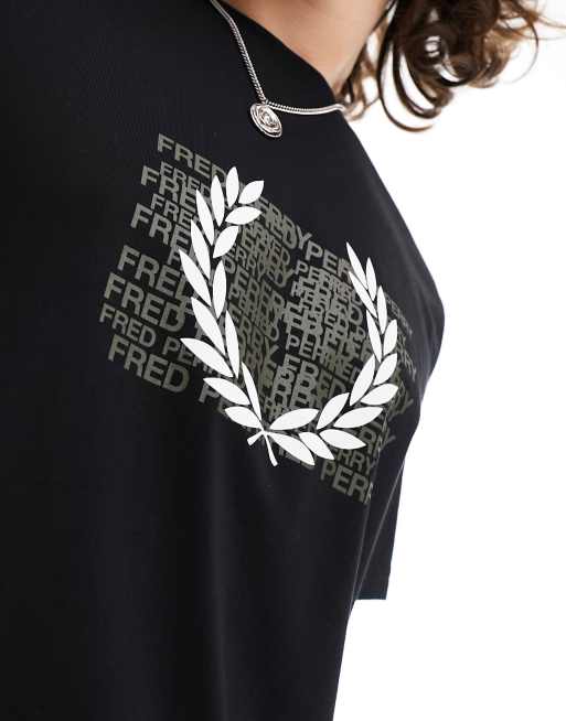 Tシャツ・カットソー FRED PERRY SS22 T-SHIRT WITH LOGO (FP-SM3103-42_102) Fred Perry t-shirt in black with vertical logo back print | ASOS