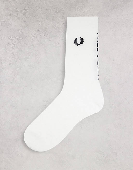 Fred Perry branded socks in white
