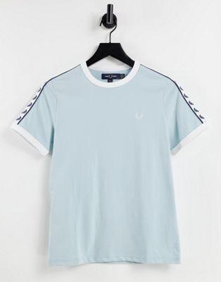 Fred Perry branded taped short sleeve t-shirt in blue