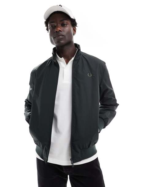 Fred Perry brentham jacket in forest green - view 1