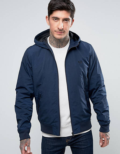 Fred Perry Brentham Mesh Lined Jacket In Navy | ASOS