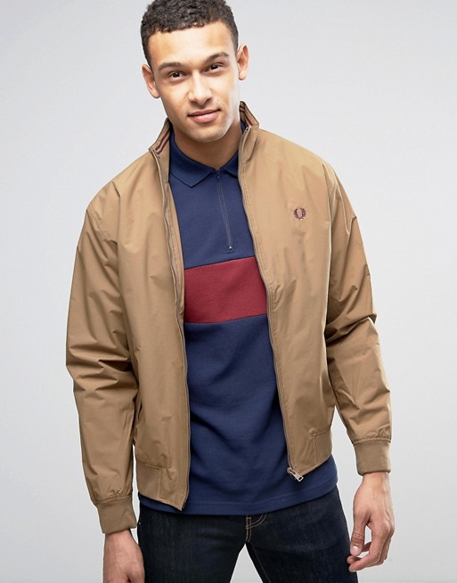 Fred Perry | Fred Perry Brentham Mesh Lined Jacket In Tan