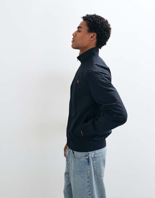 Fred Perry Brentham zip through logo jacket in navy, 3 of 5