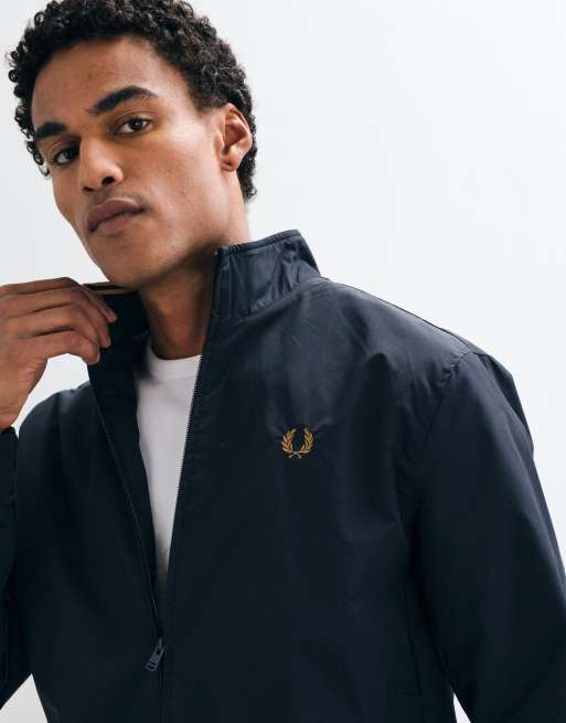 Fred Perry Brentham zip through logo jacket in navy, 5 of 5