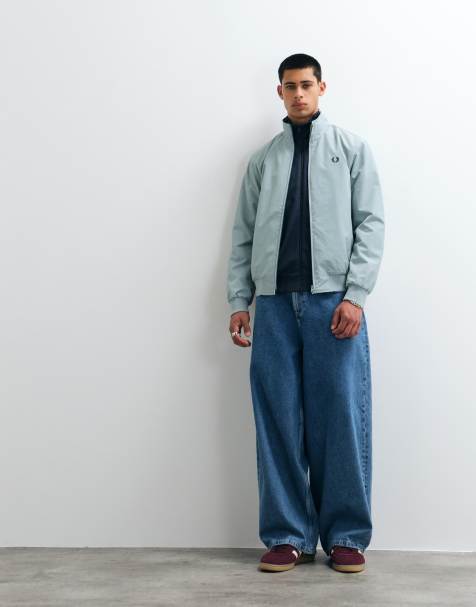 Fred Perry brentham zip up jacket in pale blue - view 1