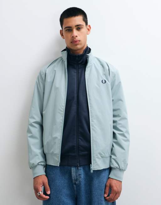 Fred Perry brentham zip up jacket in pale blue, 4 of 5