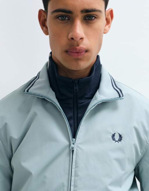 Fred Perry brentham zip up jacket in pale blue, 5 of 5