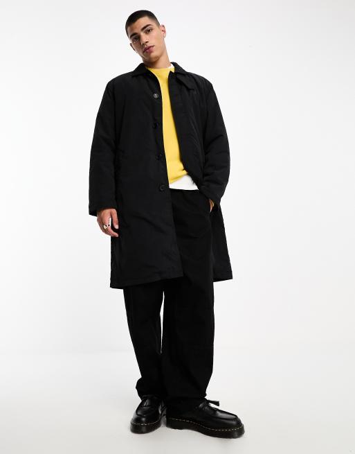 FRED PERRY BUTTON THROUGH MAC コート ブラック Fred Perry Men's Button Through Mac in Black Fred Perry