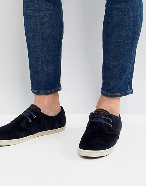 Fred Perry Byron Low Suede Shoes In Navy | ASOS